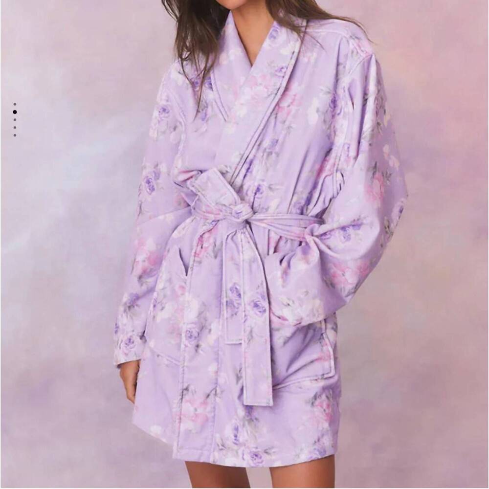 NEW LOVESHACKFANCY indie cotton robe in hibiscus